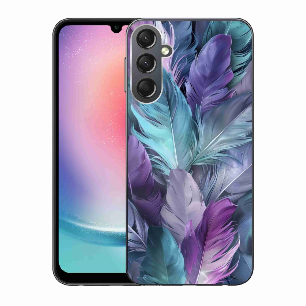 Gélový kryt mmCase na Samsung Galaxy A24 - farebné perie 2