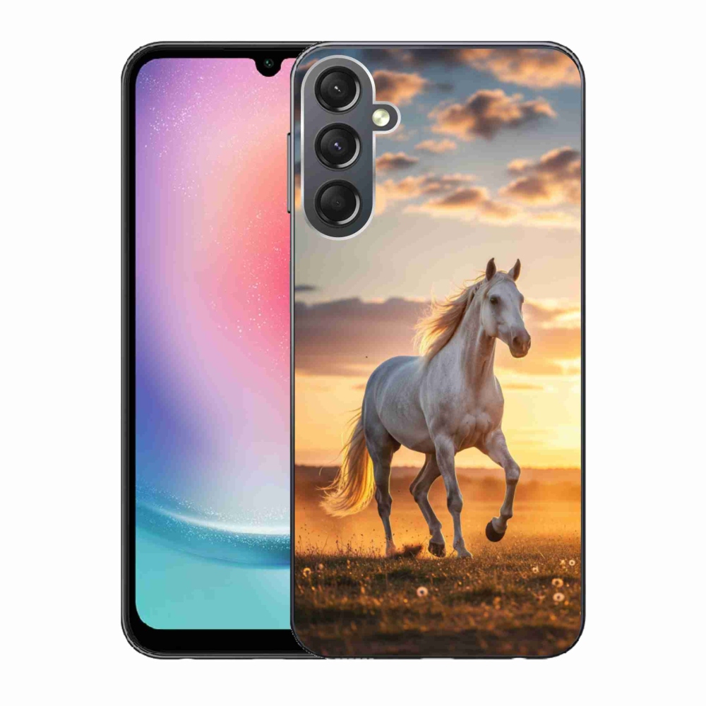 Gélový kryt mmCase na Samsung Galaxy A24 - bežiaci biely kôň 2