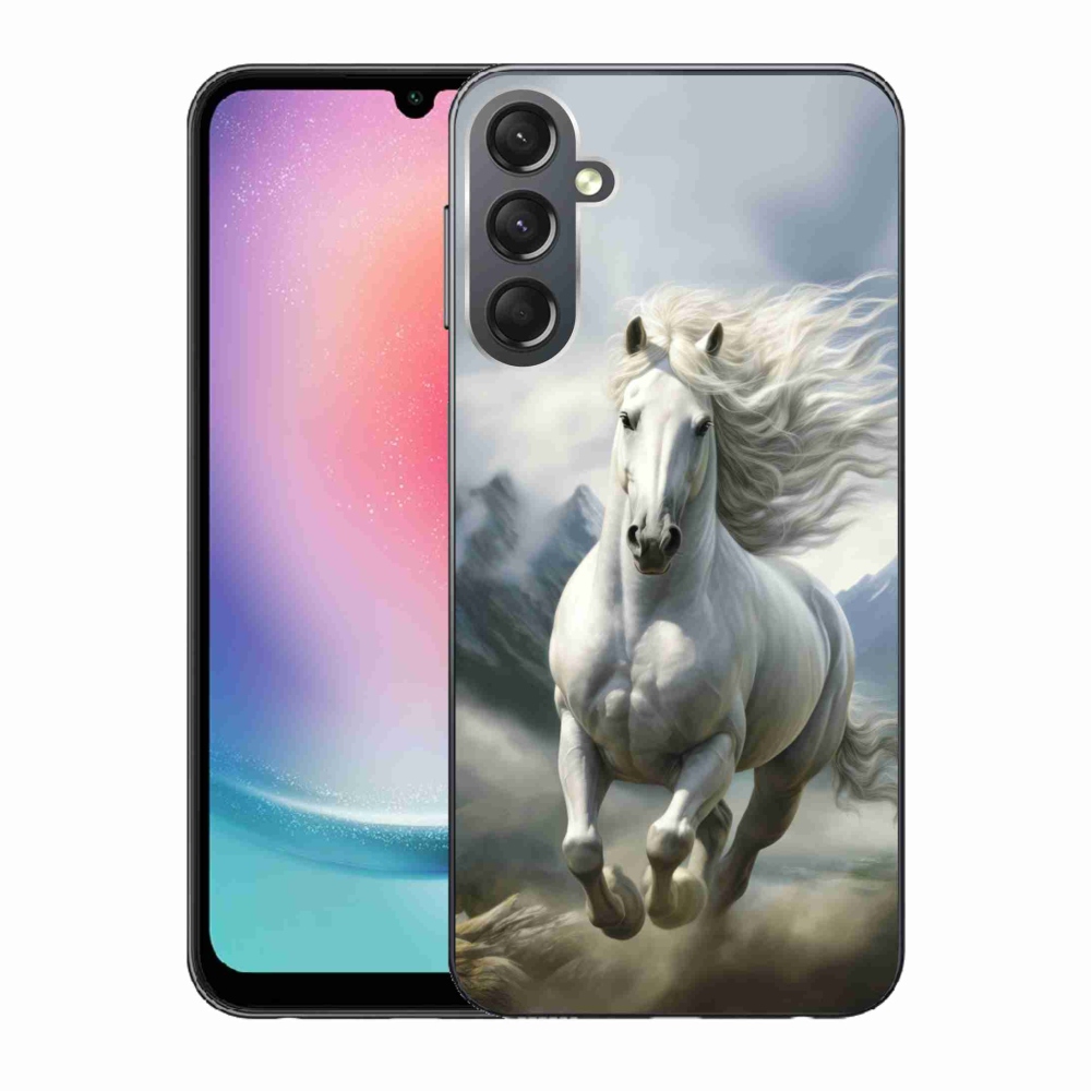 Gélový kryt mmCase na Samsung Galaxy A24 - bežiaci biely kôň 3