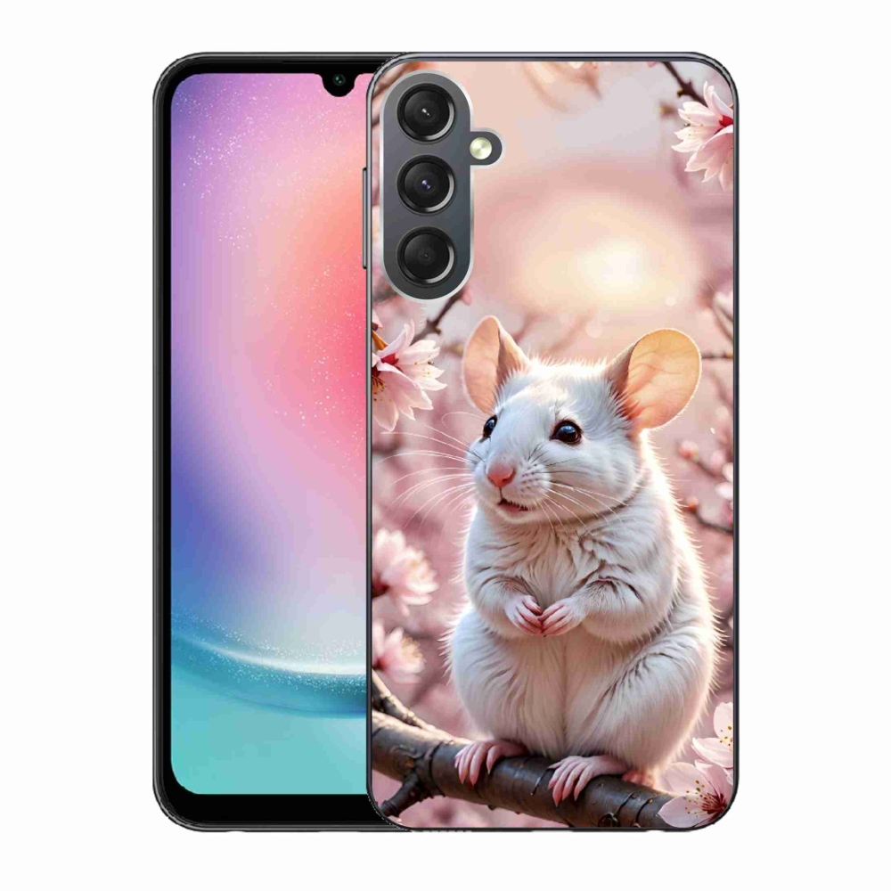 Gélový kryt mmCase na Samsung Galaxy A24 - biela myš na vetve