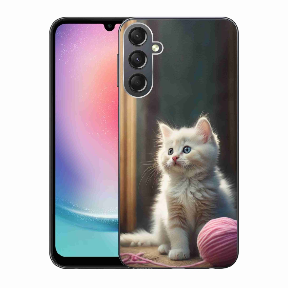 Gélový kryt mmCase na Samsung Galaxy A24 - biele mačiatko 2