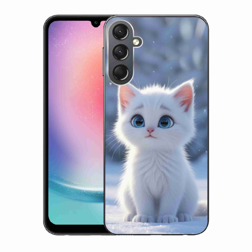 Gélový kryt mmCase na Samsung Galaxy A24 - biele mačiatko 3