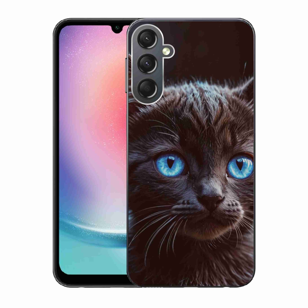 Gélový kryt mmCase na Samsung Galaxy A24 - čierne mačiatko 2