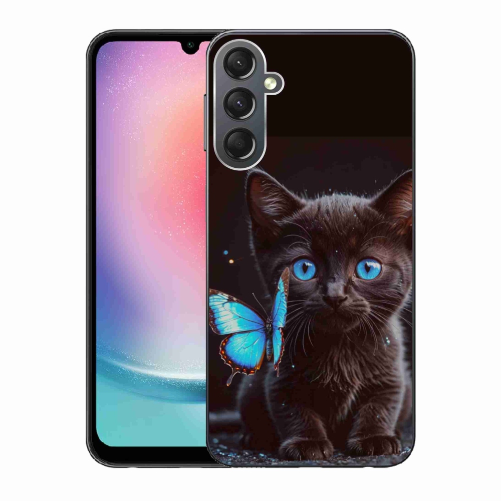 Gélový kryt mmCase na Samsung Galaxy A24 - čierne mačiatko 3