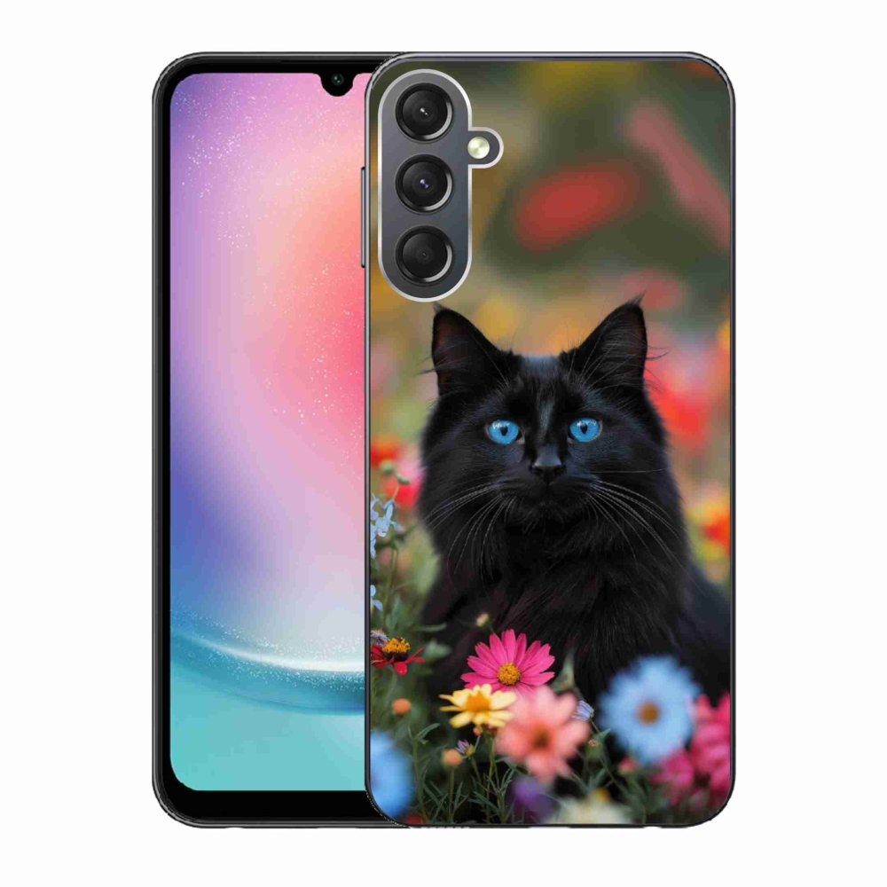 Gélový kryt mmCase na Samsung Galaxy A24 - čierne mačiatko 4