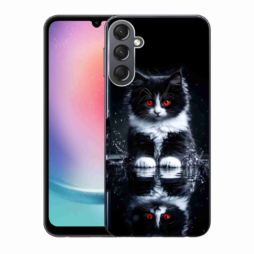 Gélový kryt mmCase na Samsung Galaxy A24 - čiernobiele mačiatko
