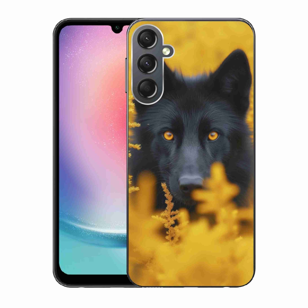 Gélový kryt mmCase na Samsung Galaxy A24 - čierny vlk 2
