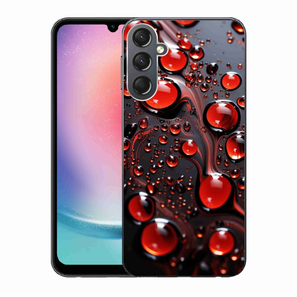 Gélový kryt mmCase na Samsung Galaxy A24 - červené kvapky 2