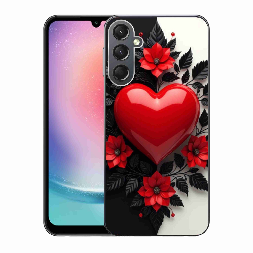 Gélový kryt mmCase na Samsung Galaxy A24 - červené srdce