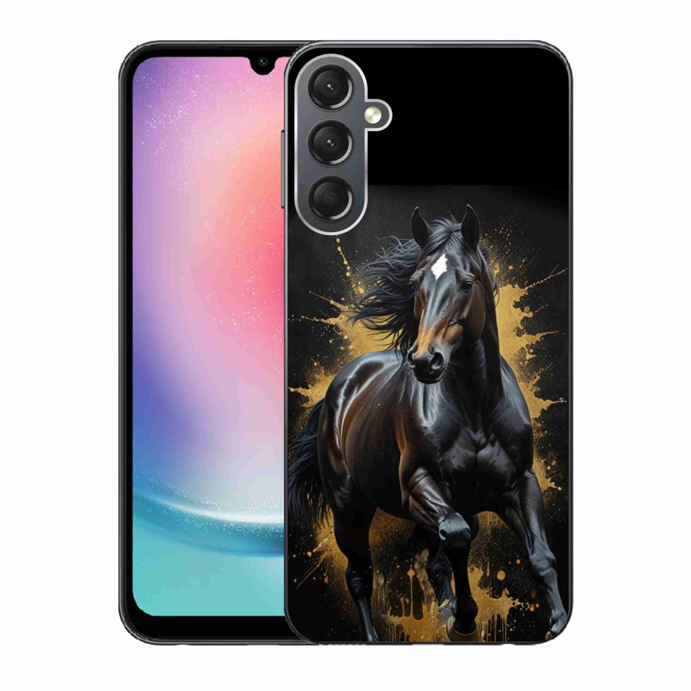 Gélový kryt mmCase na Samsung Galaxy A24 - elegantný čierny žrebec
