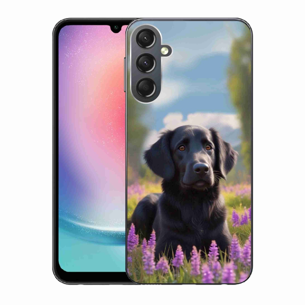Gélový kryt mmCase na Samsung Galaxy A24 - elegantný čierny retriever