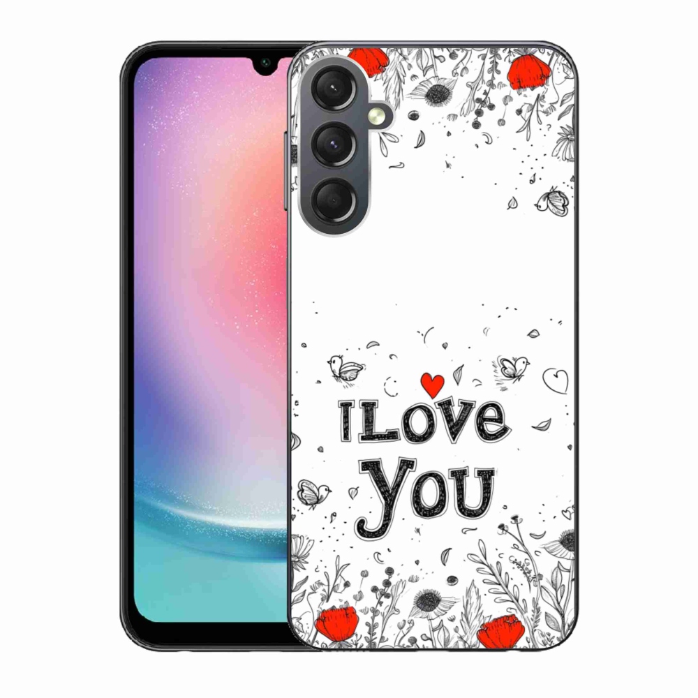 Gélový kryt mmCase na Samsung Galaxy A24 - I love you biele pozadie