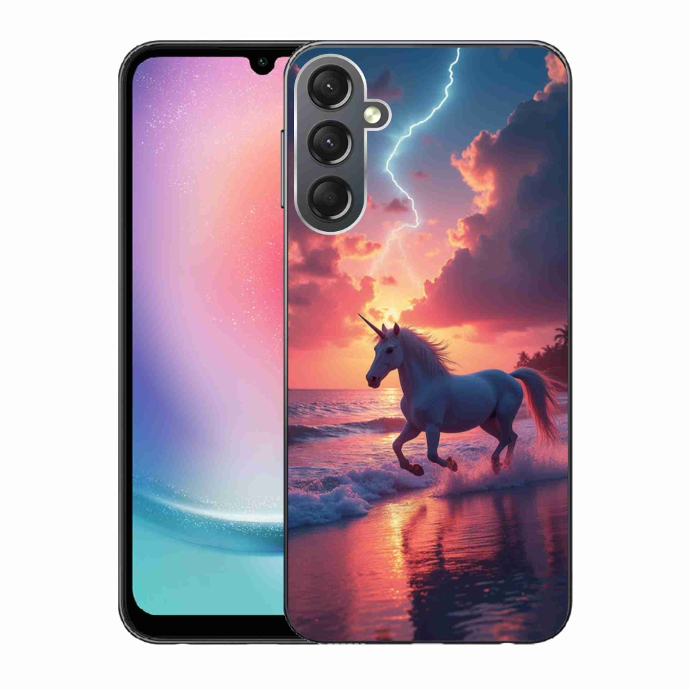 Gélový kryt mmCase na Samsung Galaxy A24 - jednorožec na pláži