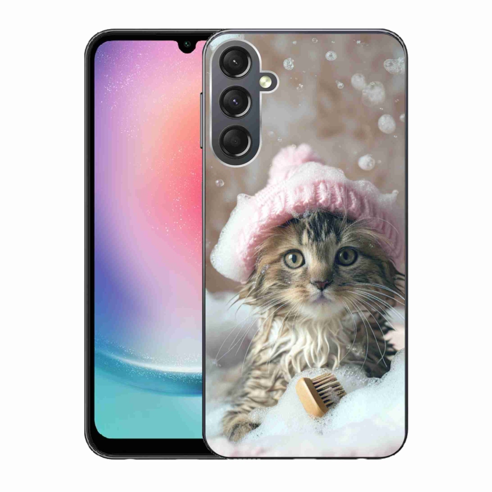 Gélový kryt mmCase na Samsung Galaxy A24 - mačiatko a kúpeľ