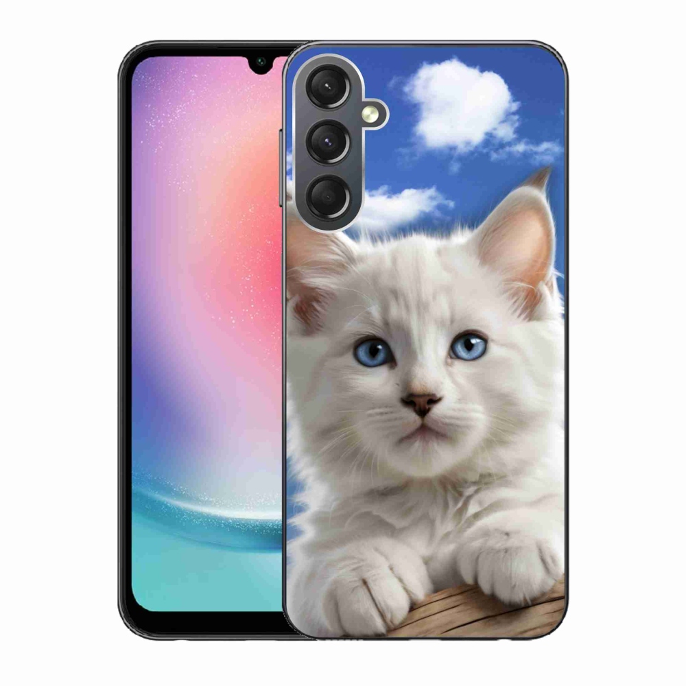Gélový kryt mmCase na Samsung Galaxy A24 - mačiatko a oblaky