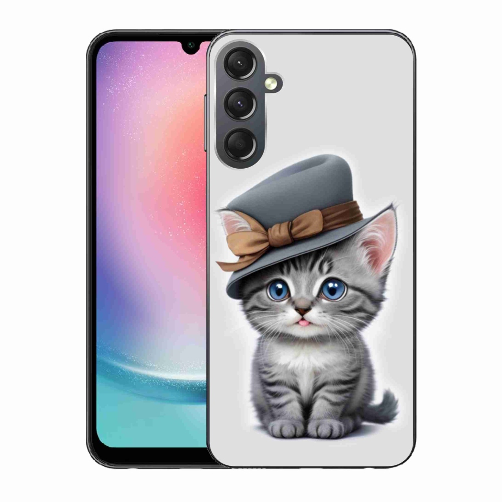 Gélový kryt mmCase na Samsung Galaxy A24 - mačiatko s klobúkom