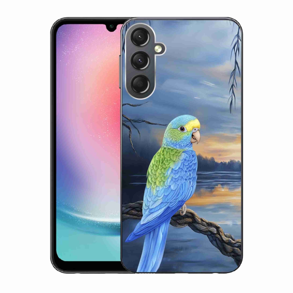 Gélový kryt mmCase na Samsung Galaxy A24 - modrý papagáj