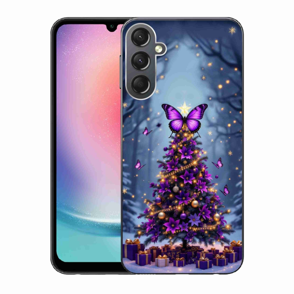 Gélový kryt mmCase na Samsung Galaxy A24 - motýlí vianočný stromček