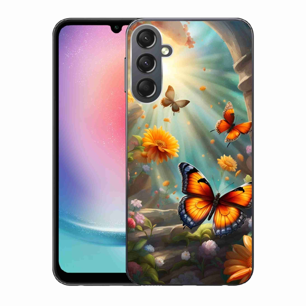Gélový kryt mmCase na Samsung Galaxy A24 - motýlia záhrada 2