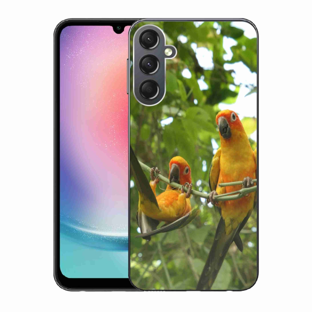 Gélový kryt mmCase na Samsung Galaxy A24 - papagáje aratingy