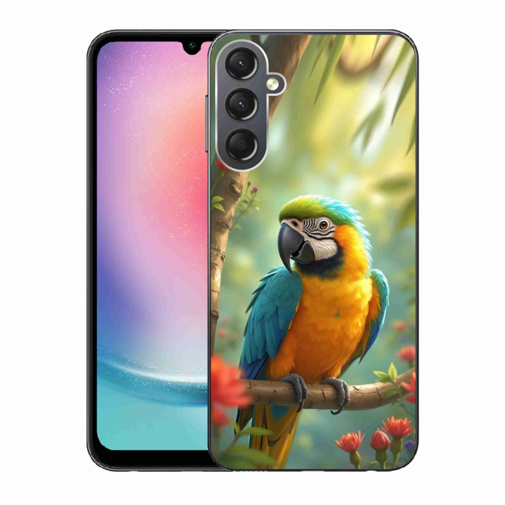 Gélový kryt mmCase na Samsung Galaxy A24 - papagáj ara modrožltá