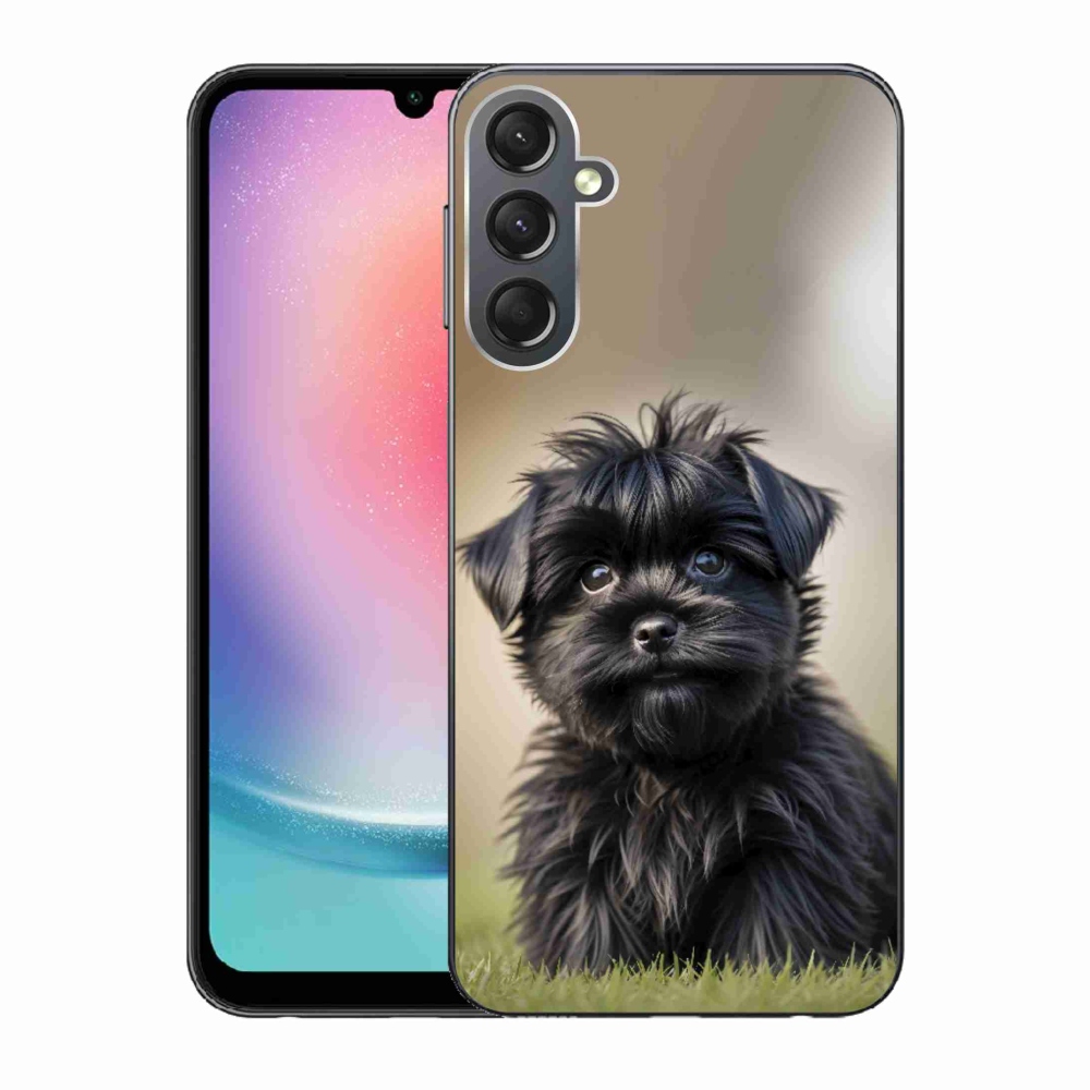 Gélový kryt mmCase na Samsung Galaxy A24 - roztomilý čierny psík