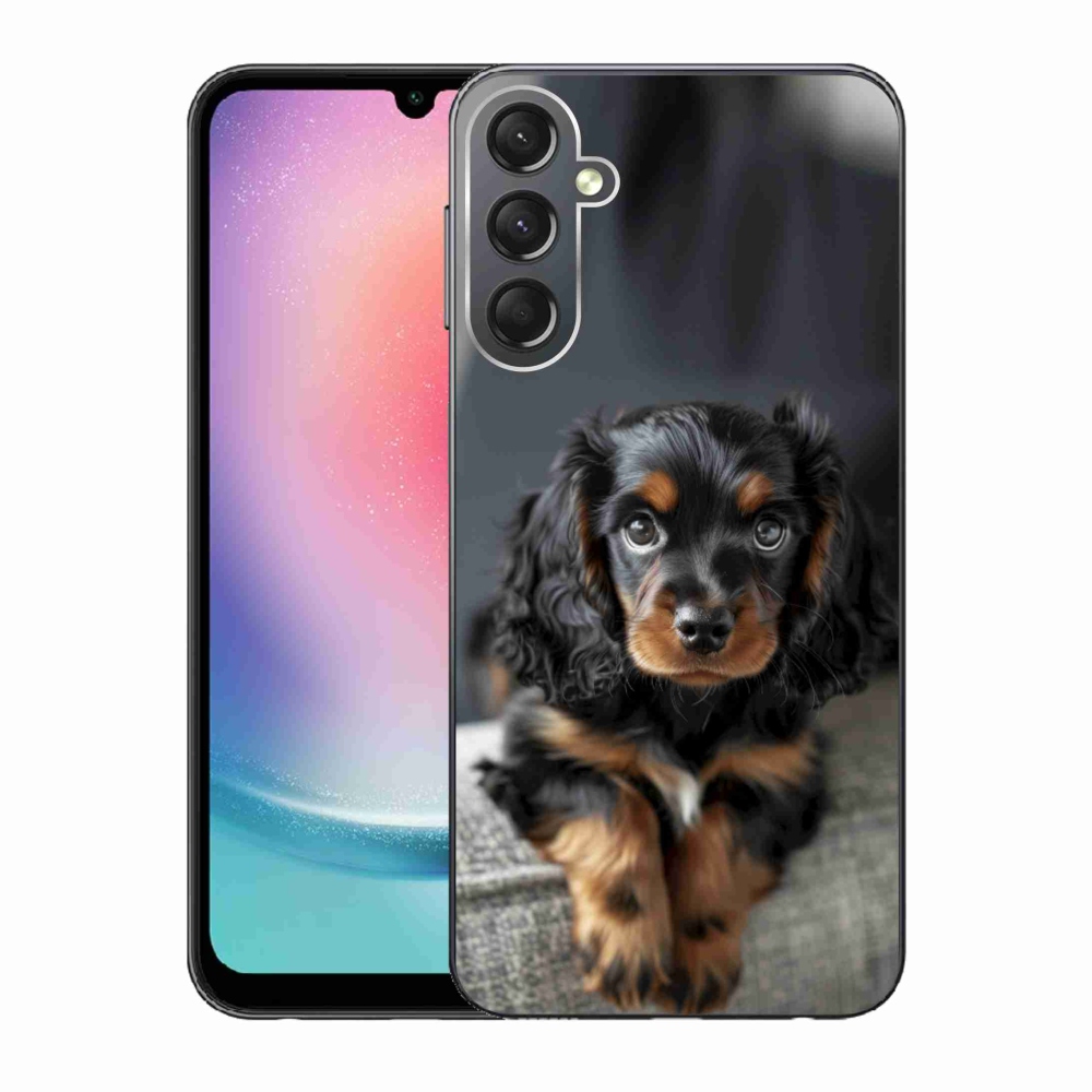 Gélový kryt mmCase na Samsung Galaxy A24 - roztomilý dlhosrstý jazvečík