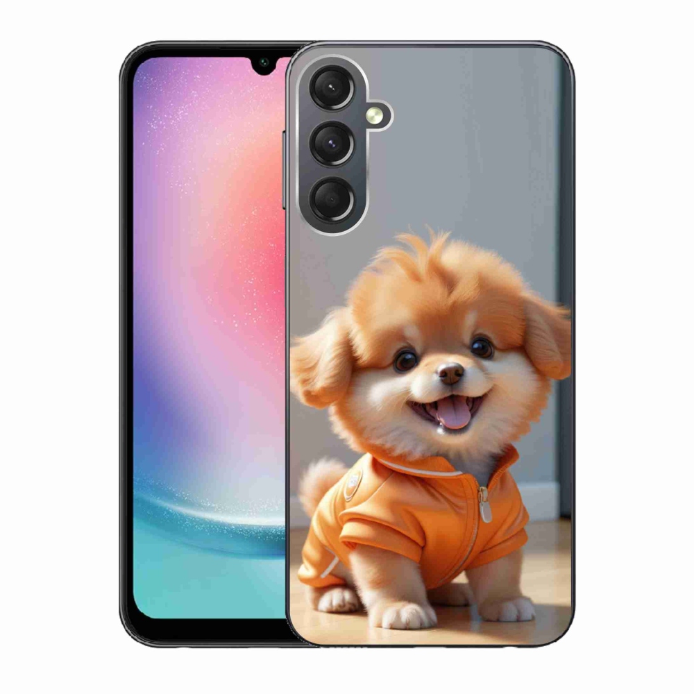 Gélový kryt mmCase na Samsung Galaxy A24 - roztomilý pomeranian v mikine