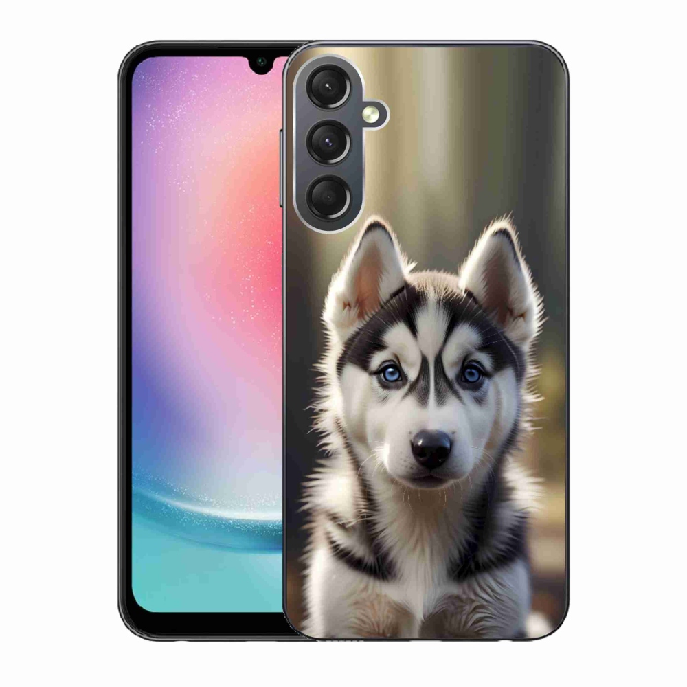 Gélový kryt mmCase na Samsung Galaxy A24 - roztomilý sibírsky husky