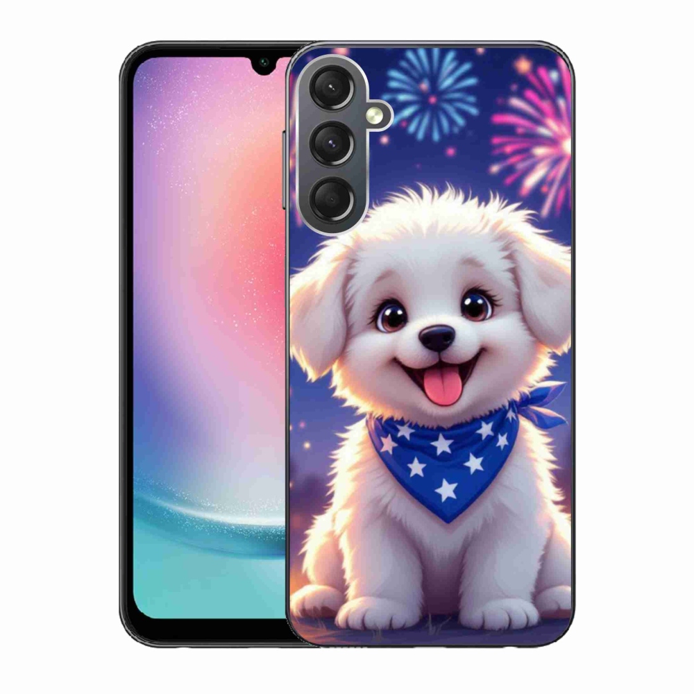 Gélový kryt mmCase na Samsung Galaxy A24 - slávnostné šteňa