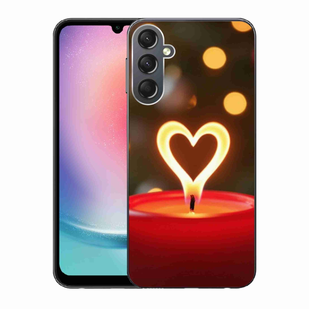 Gélový kryt mmCase na Samsung Galaxy A24 - srdce z plameňa