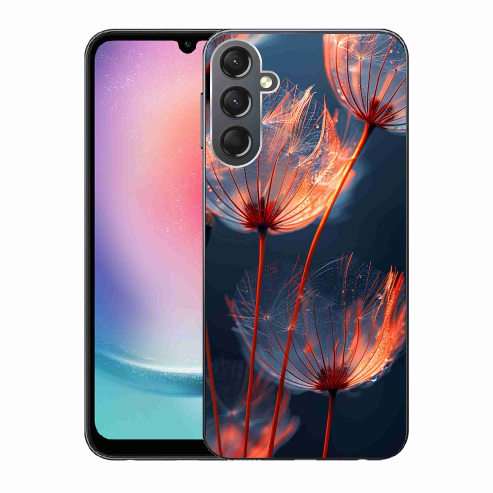 Gélový kryt mmCase na Samsung Galaxy A24 - svetielkujúce páperie