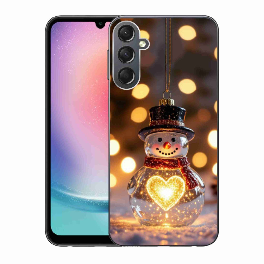Gélový kryt mmCase na Samsung Galaxy A24 - svietiaci vianočný snehuliak