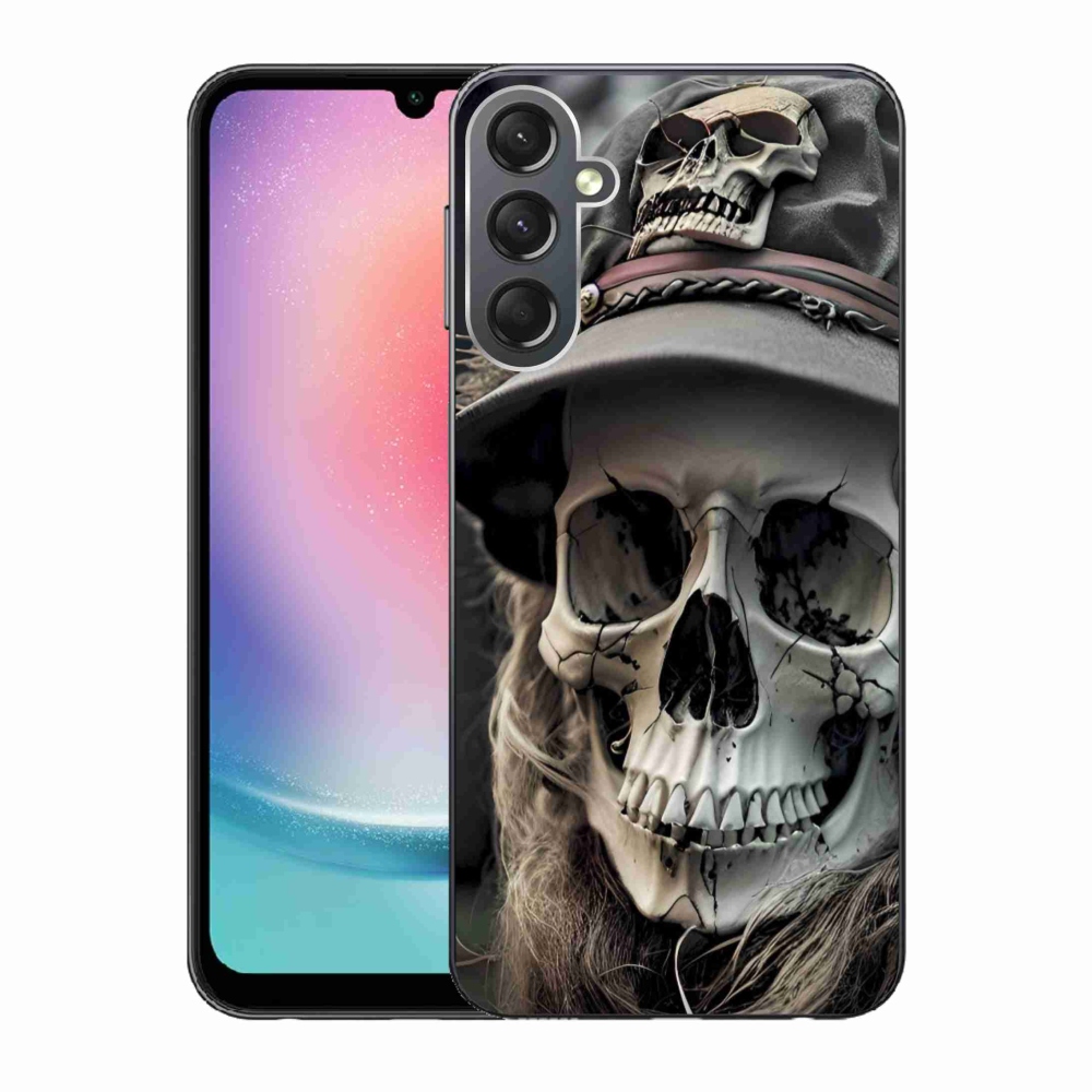 Gélový kryt mmCase na Samsung Galaxy A24 - tmavá lebka