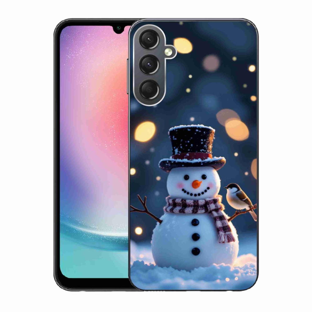 Gélový kryt mmCase na Samsung Galaxy A24 - vianočný snehuliak