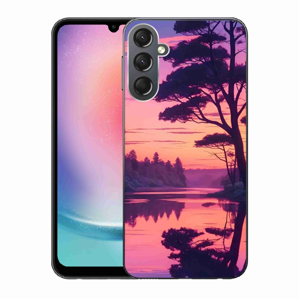 Gélový kryt mmCase na Samsung Galaxy A24 - západ slnka nad jazerom