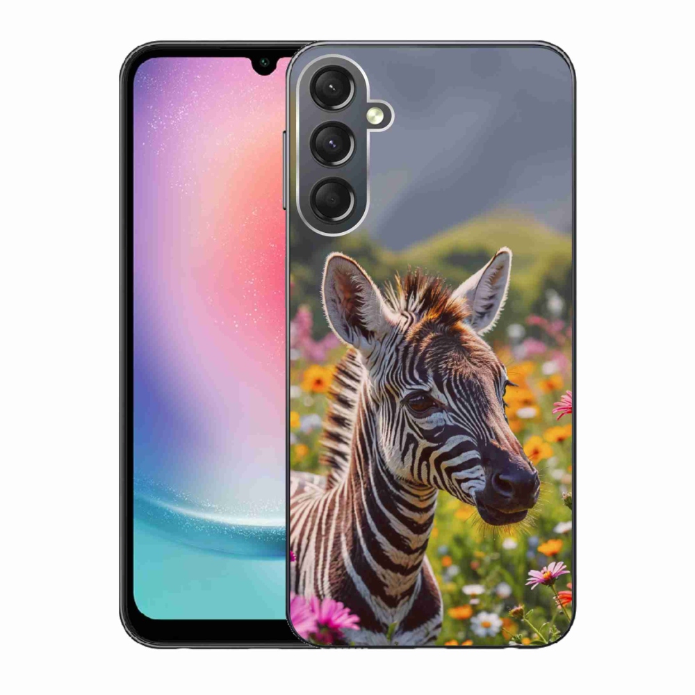 Gélový kryt mmCase na Samsung Galaxy A24 - zebra na lúke