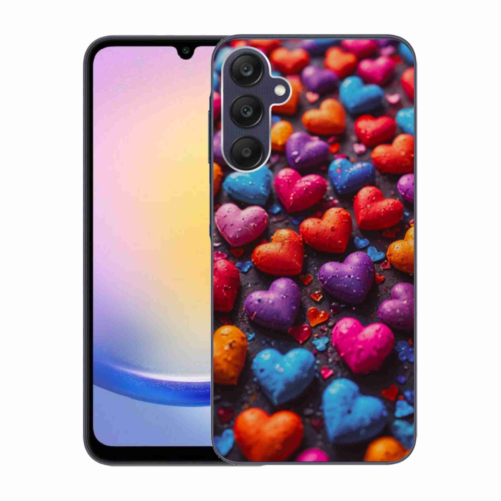 Gélový kryt mmCase na Samsung Galaxy A25 5G - farebné srdcia