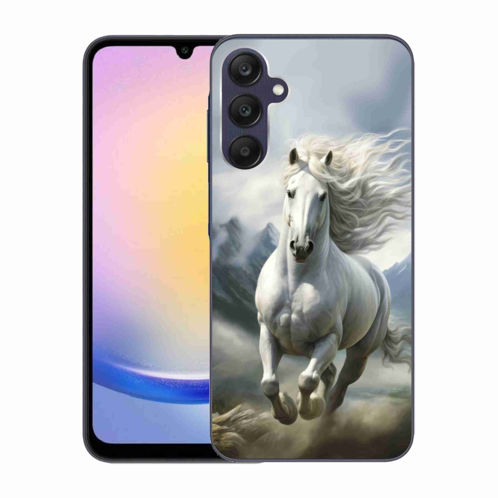 Gélový kryt mmCase na Samsung Galaxy A25 5G - bežiaci biely kôň 3