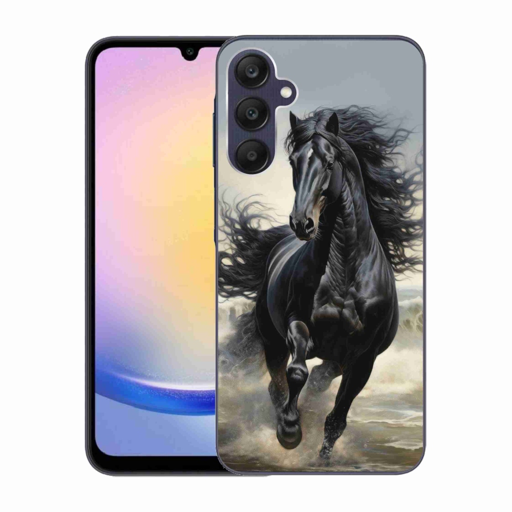 Gélový kryt mmCase na Samsung Galaxy A25 5G - bežiaci čierny kôň