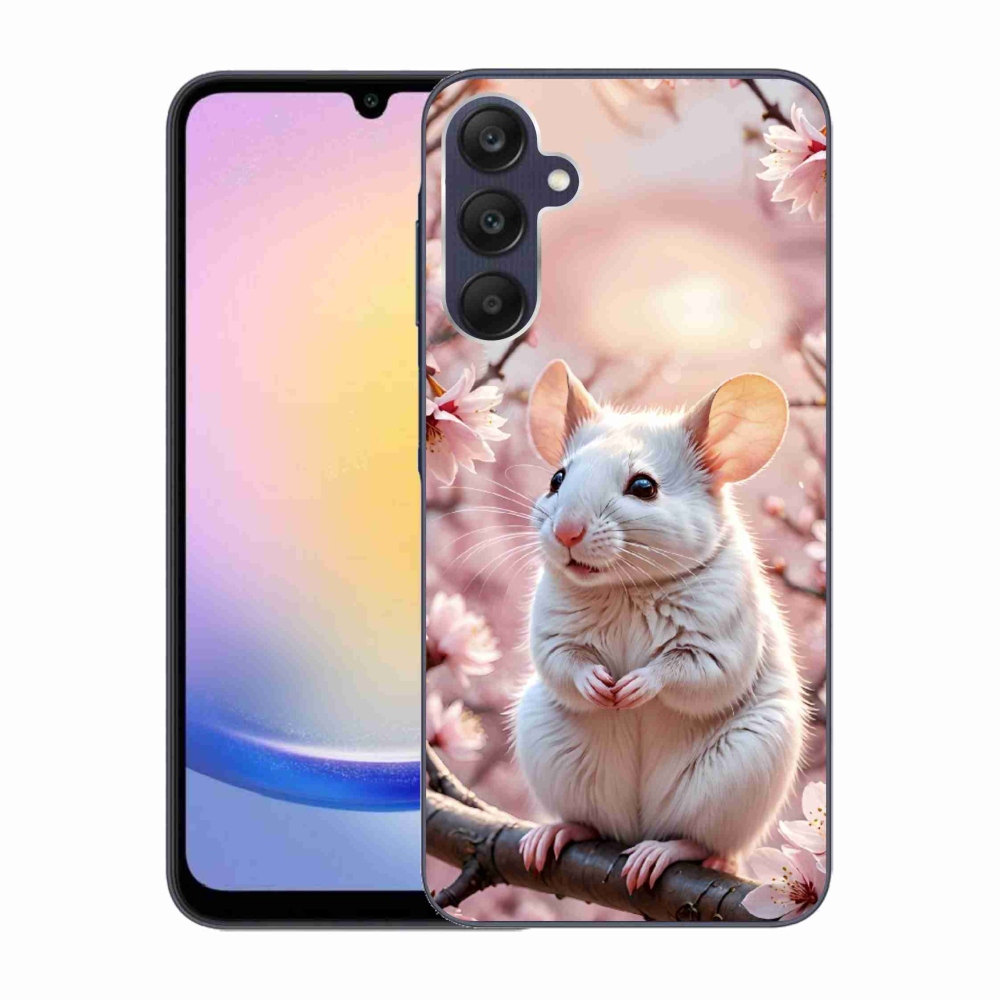 Gélový kryt mmCase na Samsung Galaxy A25 5G - biela myš na vetve