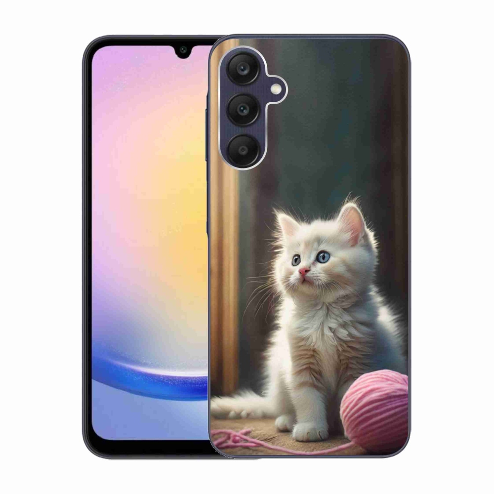 Gélový kryt mmCase na Samsung Galaxy A25 5G - biele mačiatko 2