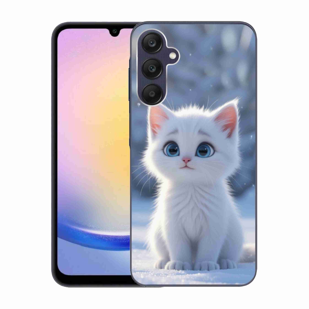 Gélový kryt mmCase na Samsung Galaxy A25 5G - biele mačiatko 3