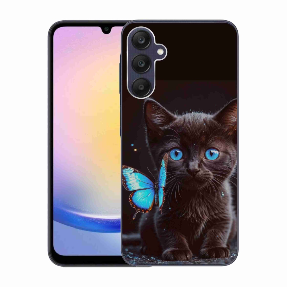 Gélový kryt mmCase na Samsung Galaxy A25 5G - čierne mačiatko 3