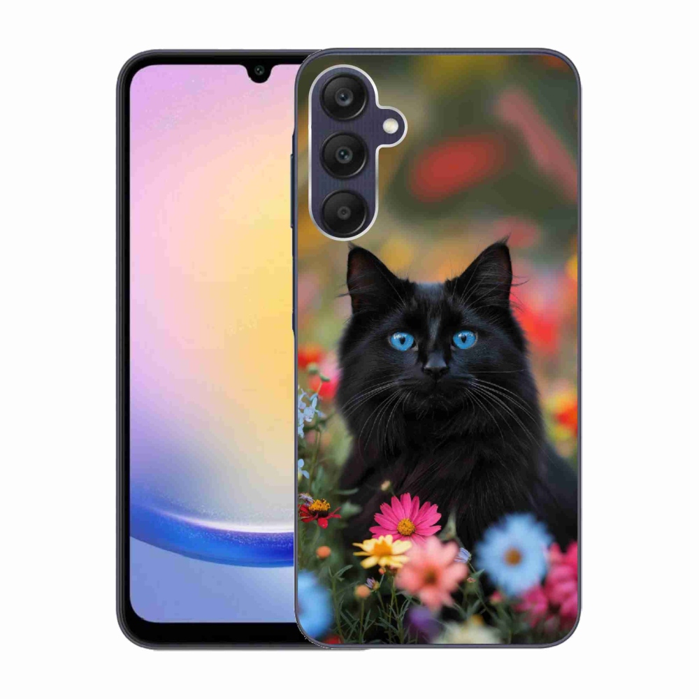 Gélový kryt mmCase na Samsung Galaxy A25 5G - čierne mačiatko 4