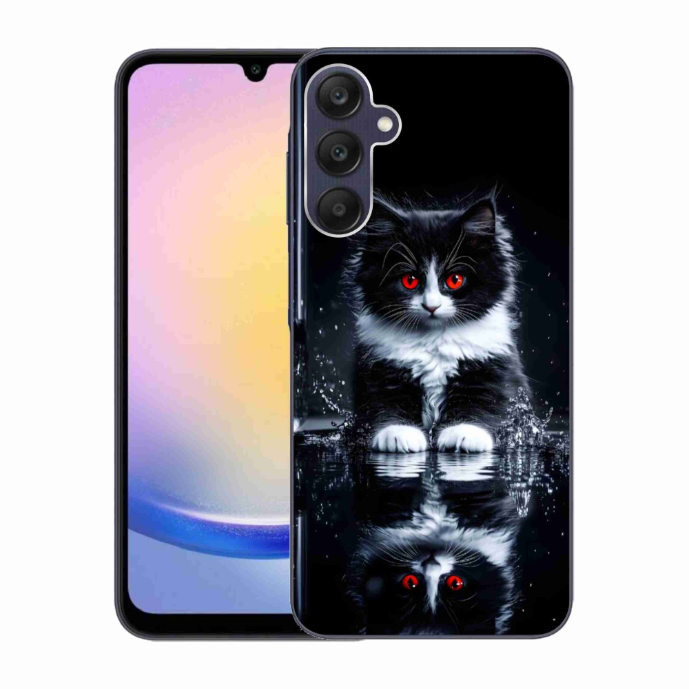 Gélový kryt mmCase na Samsung Galaxy A25 5G - čiernobiele mačiatko