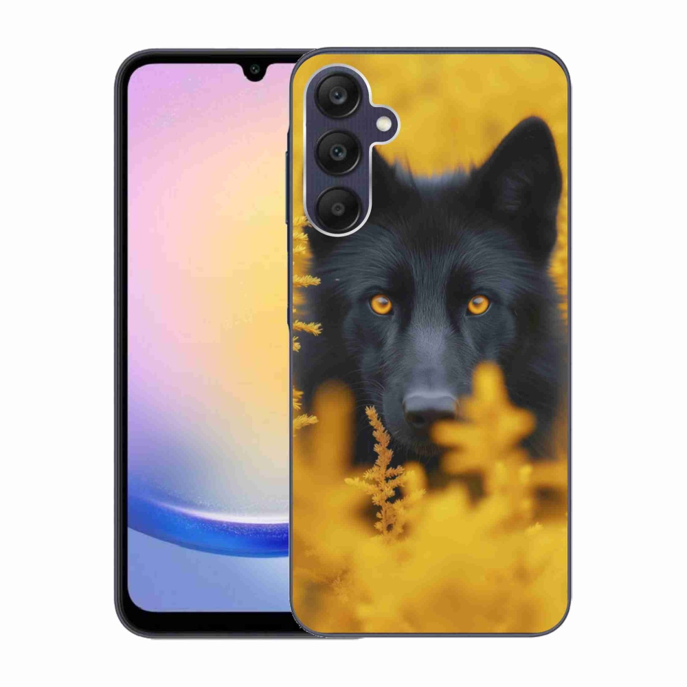 Gélový kryt mmCase na Samsung Galaxy A25 5G - čierny vlk 2