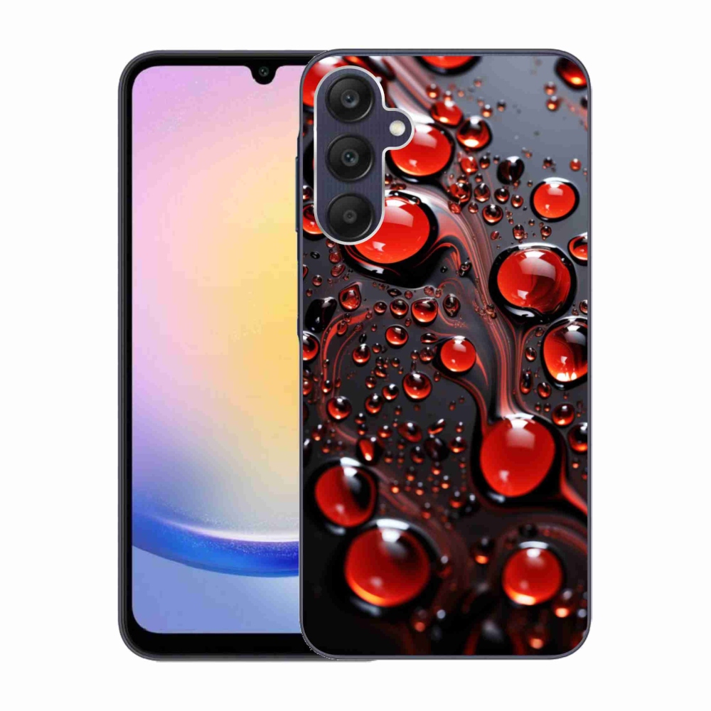 Gélový kryt mmCase na Samsung Galaxy A25 5G - červené kvapky 2