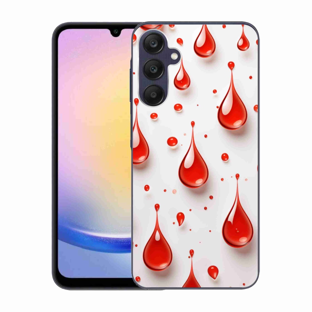 Gélový kryt mmCase na Samsung Galaxy A25 5G - červené kvapky