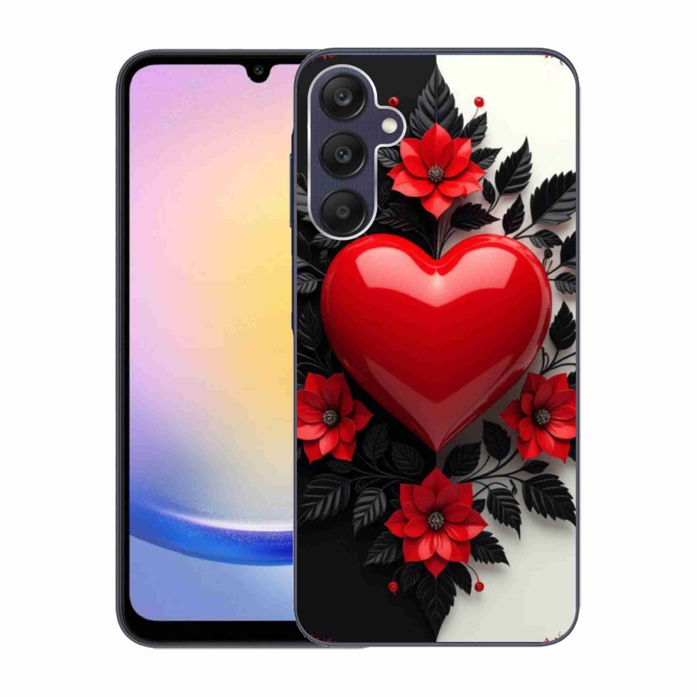 Gélový kryt mmCase na Samsung Galaxy A25 5G - červené srdce